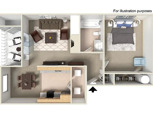 Floor plan 1x1 Premium