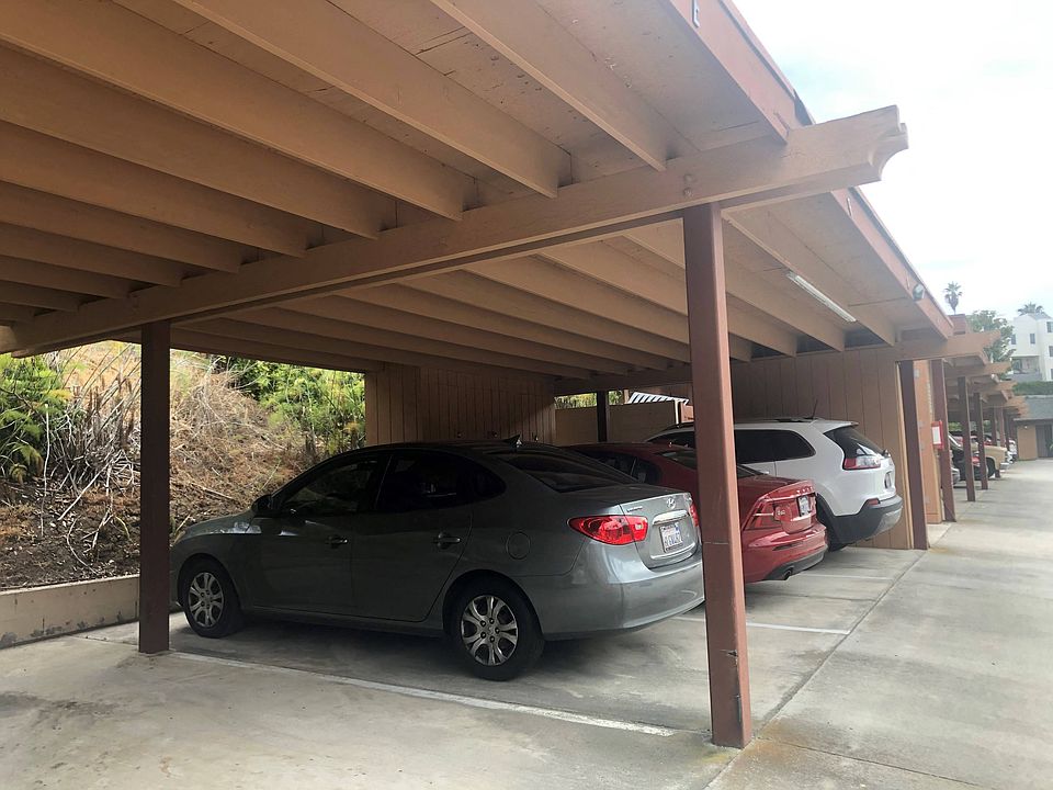 Carport parking for residents at La Coata Seashore Apartments in Carlsbad, CA.