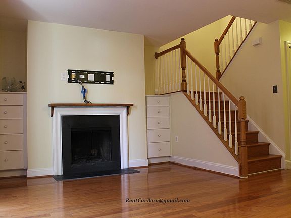 TV Bracket for renter (owner will remove at request) + custom-built shelves for storage