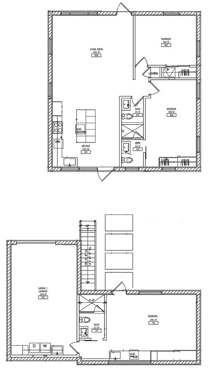 Floorplan (guest house in the rear is a separate unit not included and will have separate tenant) - 221 W Montecito Ave
