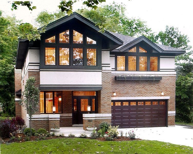 Front exterior design inspired by Walter Burley Griffin Carter House Evanston Illinois 1910