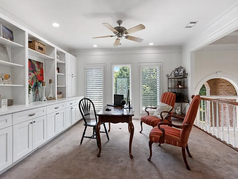 Upstairs office with built-ins
