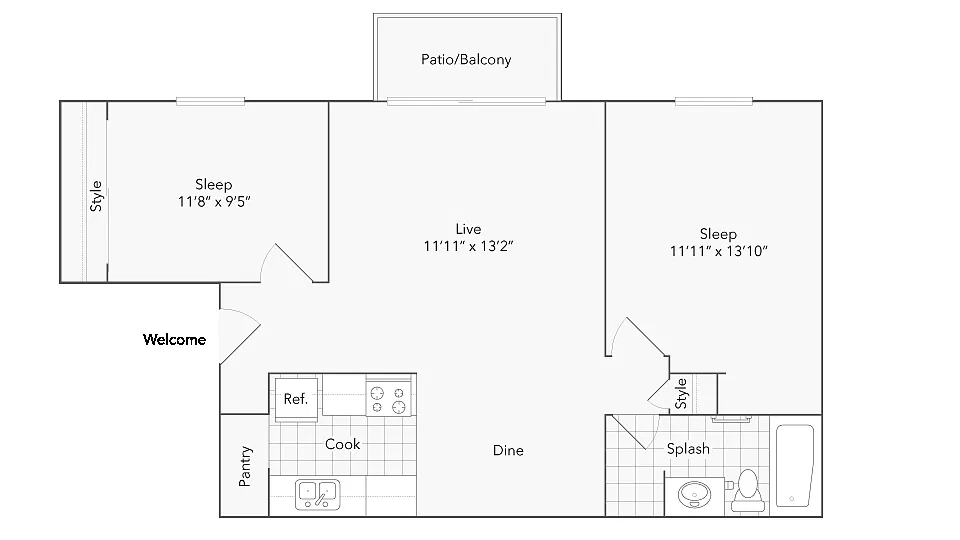 Floor plan West - Fuchsia