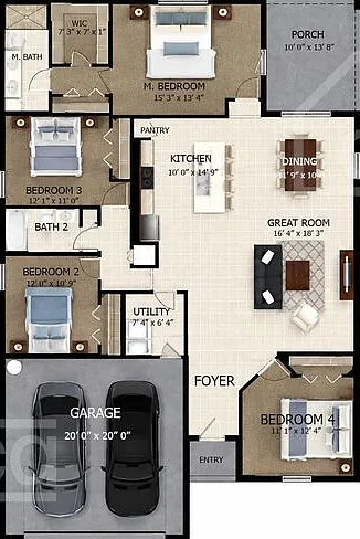 4 bed, 2.0 bath, 1883 sqft, $2,095 — Photo 2