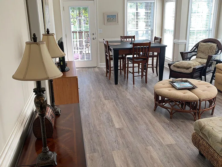 New luxury plank vinyl flooring for easy care and great looks.
