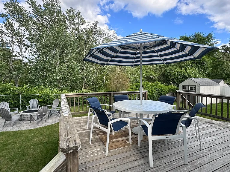 Back deck with new 6-seat dining table