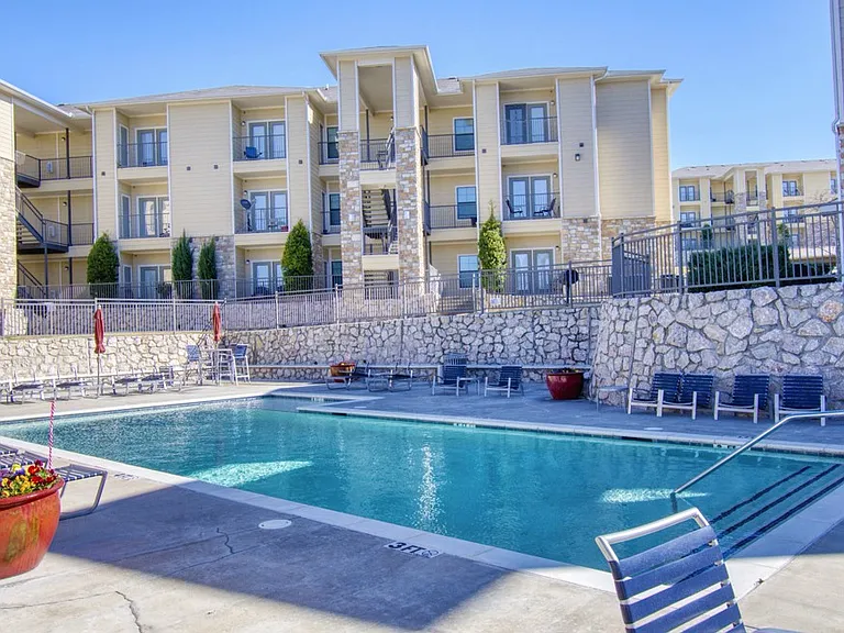 Resort-style swimming pool at Patriot Ridge Apartments in Dallas