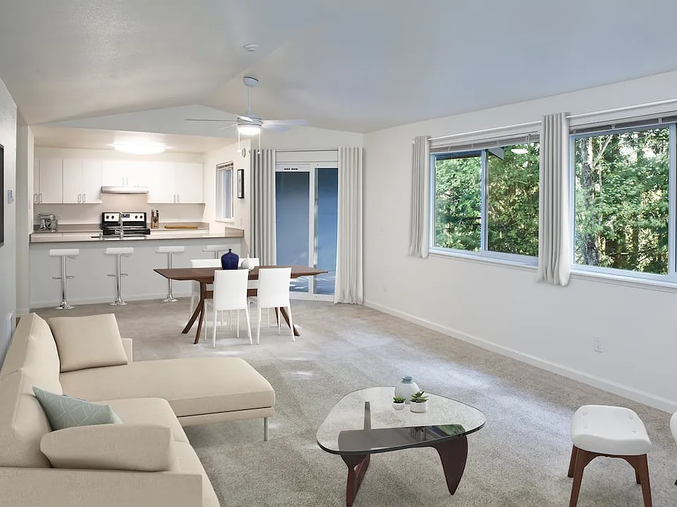 Renovated Package I living room with carpet (select homes)