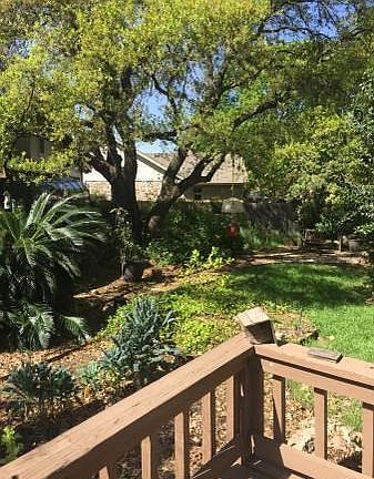 Picture from Deck across grass to flagstone patio
