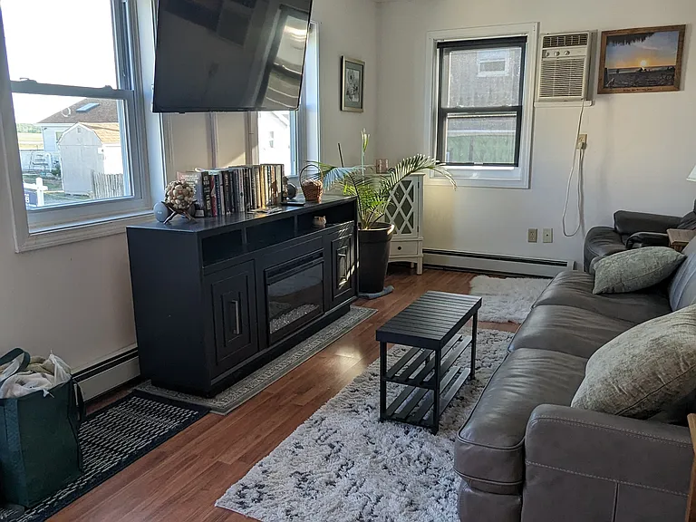 Living room with electric fireplace