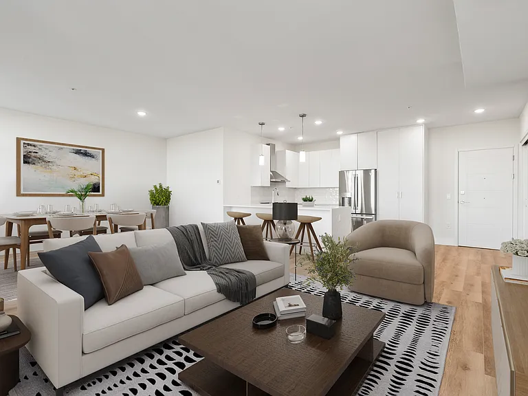 The View boasts 9-foot ceilings, quartz countertops, GE stainless steel appliances, and some of the most generously sized units in the area, offering ample flexibility for a variety of furniture arrangements.