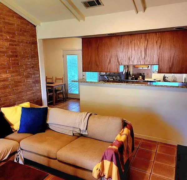 Living room looking into dining area