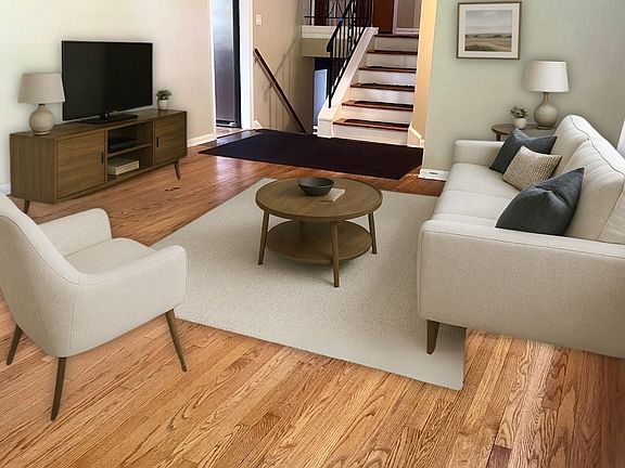 family room view to stairs