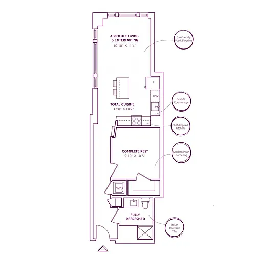 Floor plan 1 Bed - 1 Bath | A03 (Click floorplan for more pho
