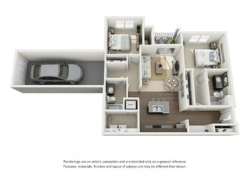 Floor plan Alexandra, 2 Bed, 2 Bath, Garage