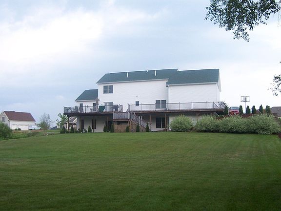 large deck & backyard