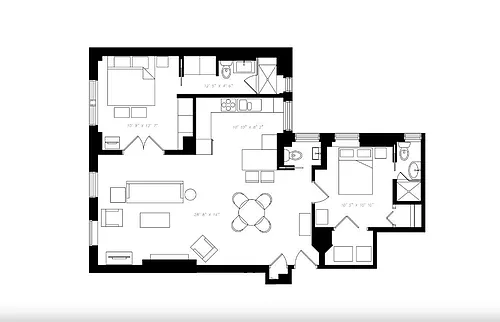 Floor plan 2 Bedroom Apartment