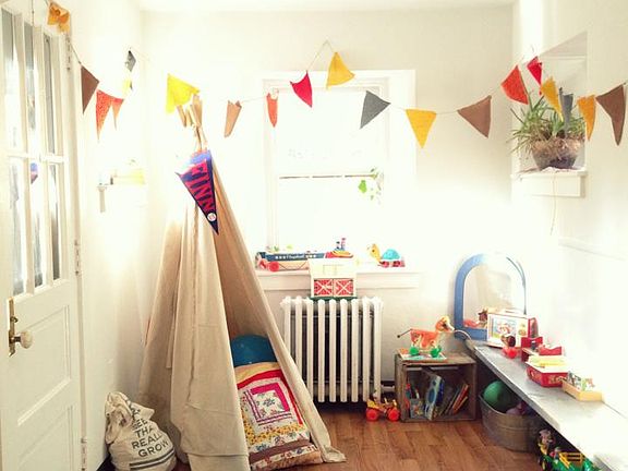 Playroom w/ half bath off