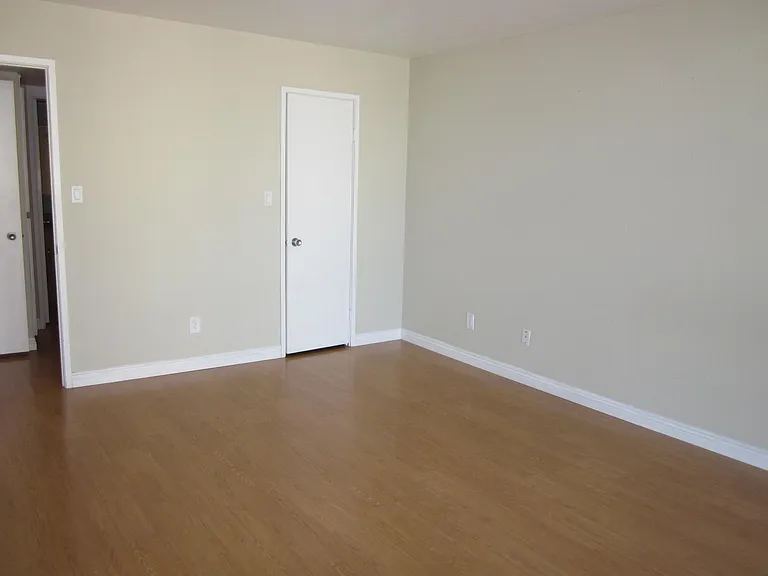 Bedroom, near windows looking at walk-in closet door