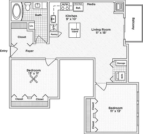 Floor plan 2 Bedroom - B4