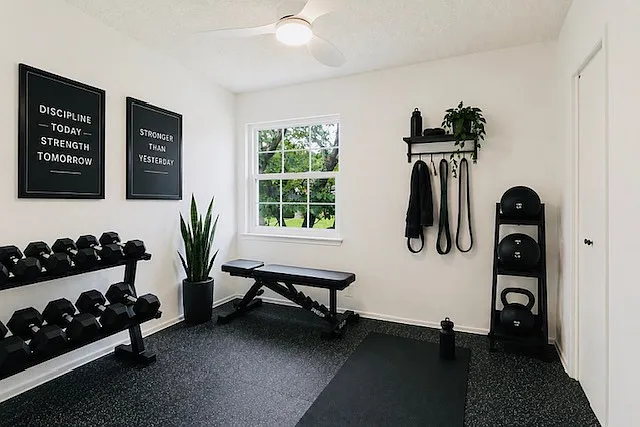 Bedroom 5 - Virtually staged as a gym.