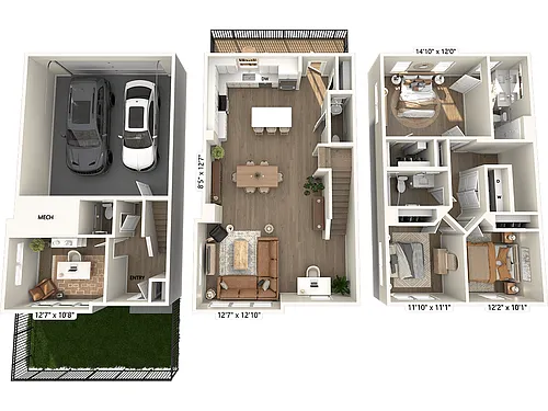 Floor plan C1T-Finish1-1963-Yard