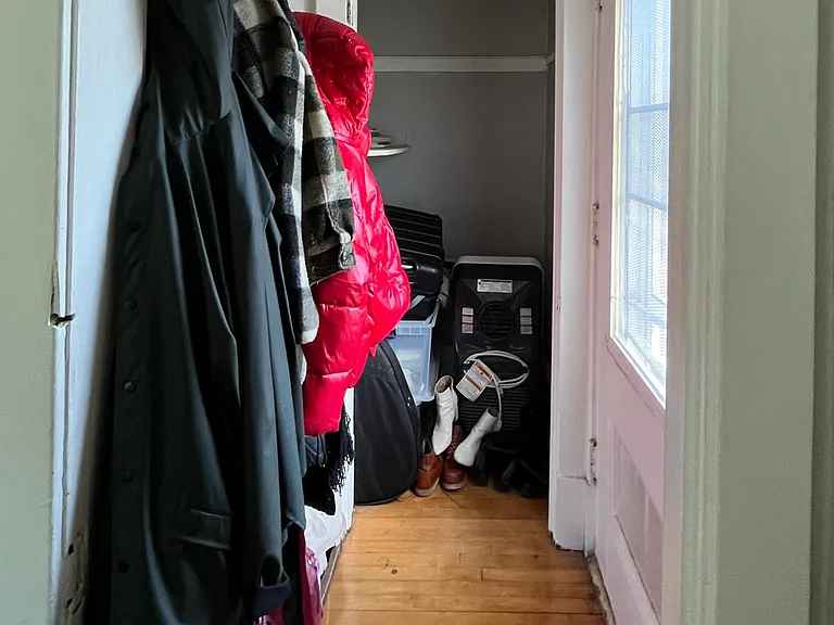 Entrance to private 2nd floor deck from bedrom 1 with additional storage space