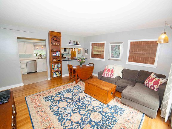 Living room looking into kitchen