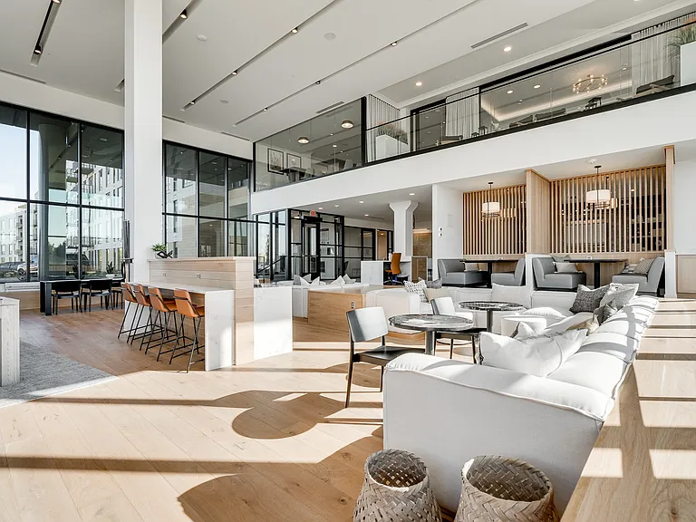 Soak up natural light in our multi-level lobby with floor-to-ceiling windows.