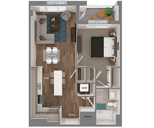 Floor plan A2-692sf-U