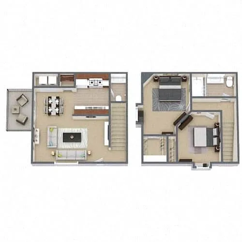 Floor plan 2 Bed 1.5 Bath