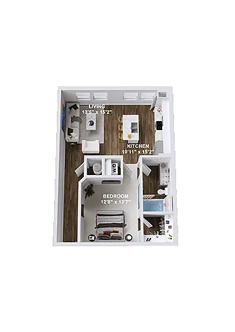 Floor plan Studio, 1 Bath S2