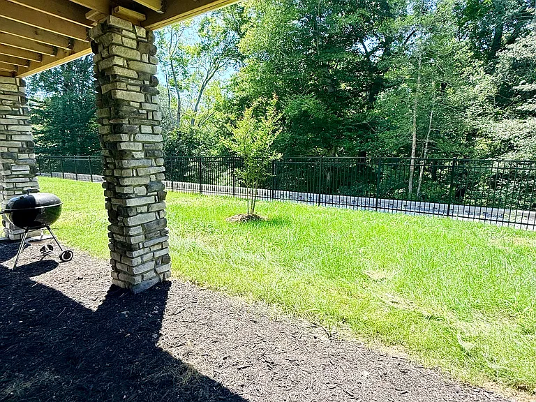 Backyard accessible through basement