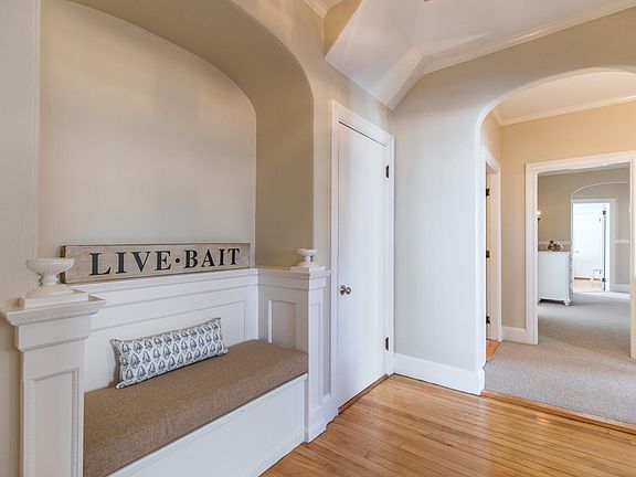 Gracious entry hall with bench