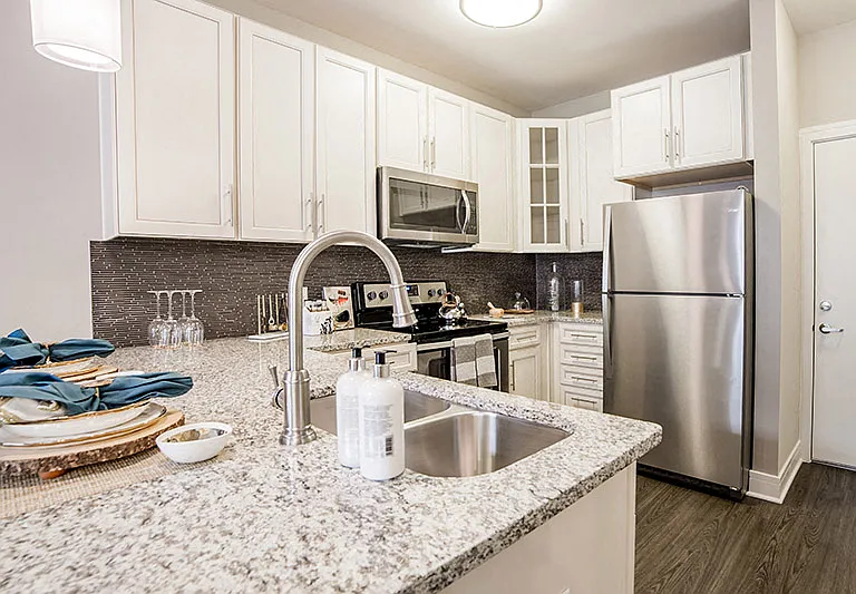 Marble Style Floorplan Kitchen