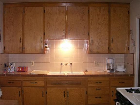 Kitchen cabinets.