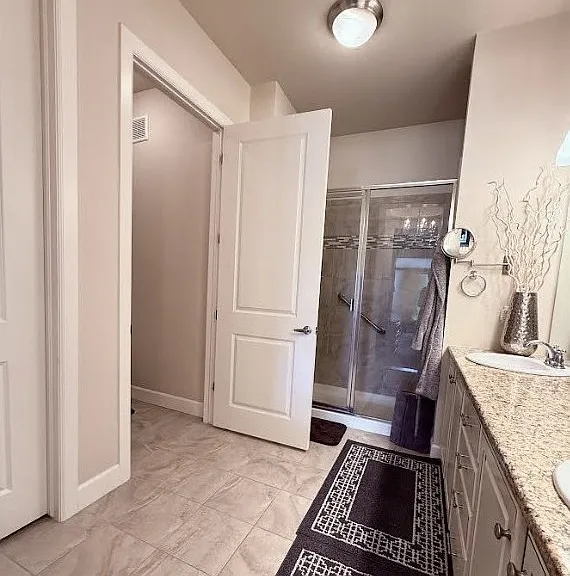 Master bathroom vanity and shower
