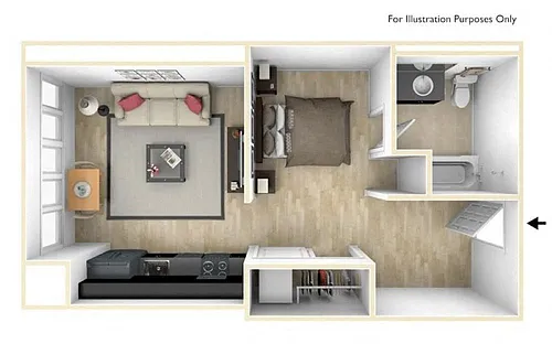 Floor plan Studio F