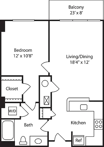 Floor plan B3 with Balcony