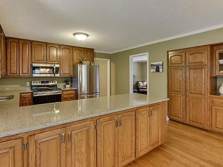 Kitchen with stainless steel appliances