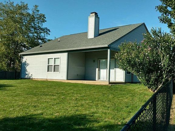 Back yard with covered patio