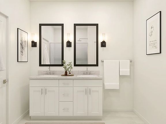 Primary bath with dual sinks