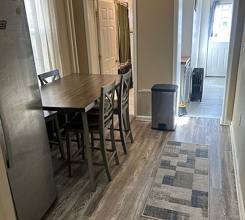 shared fridge/dining space main floor