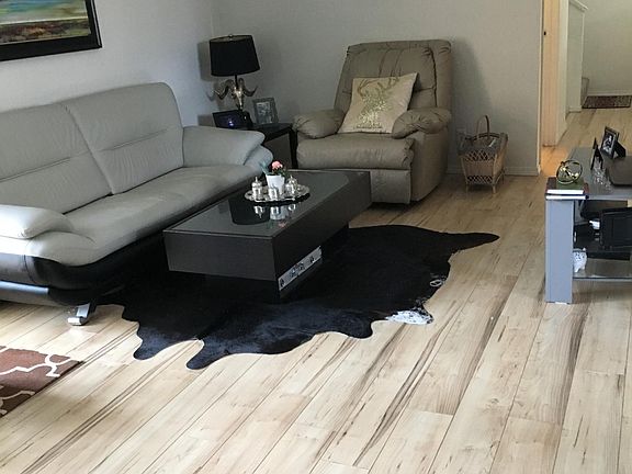 Open floor plan living room + dining room