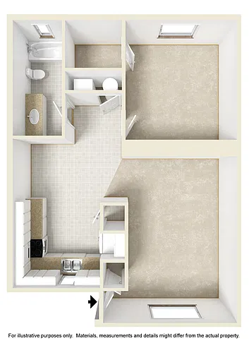 Floor plan 1x1 Upper