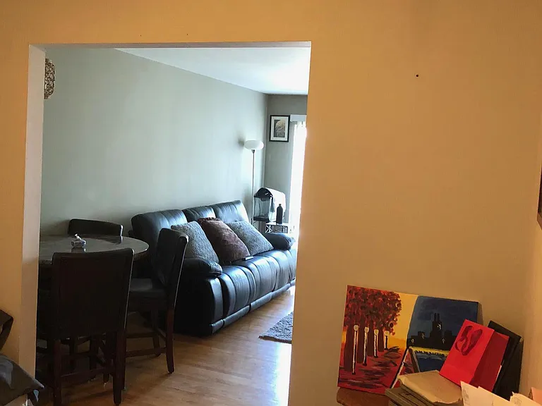 Dining room view into living room
