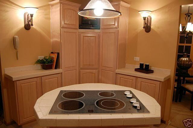 real wood kitchen cabinets; lots of them!