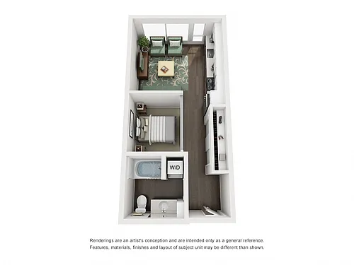 Floor plan Open 1x1