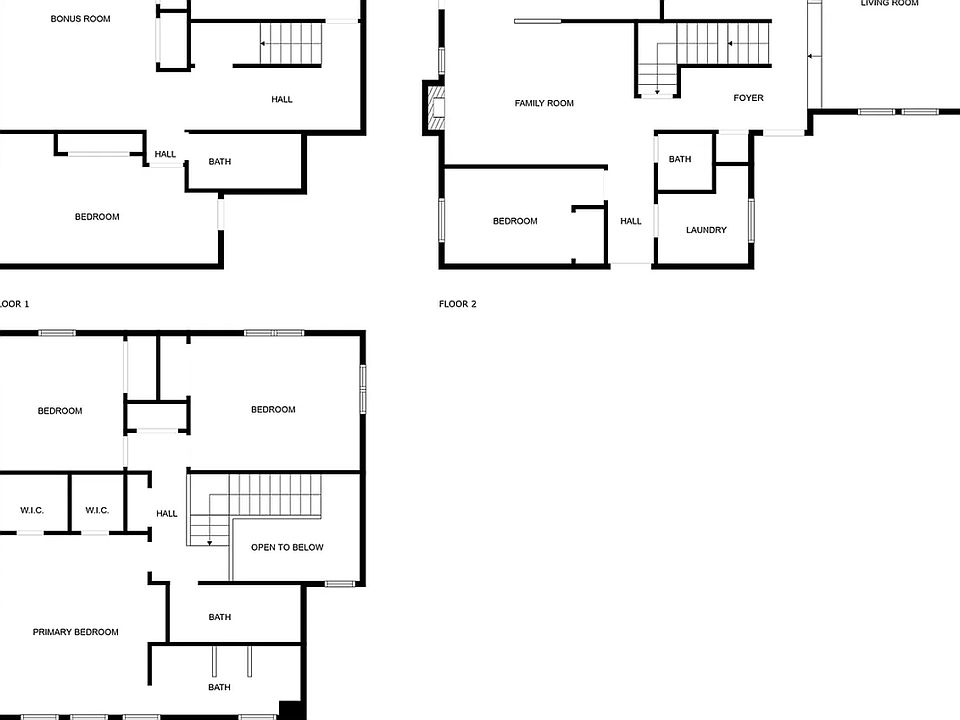 3 Story floor plan