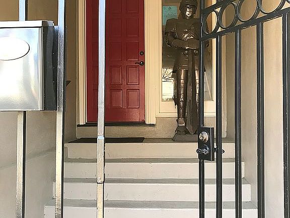 Front entrance iron gate